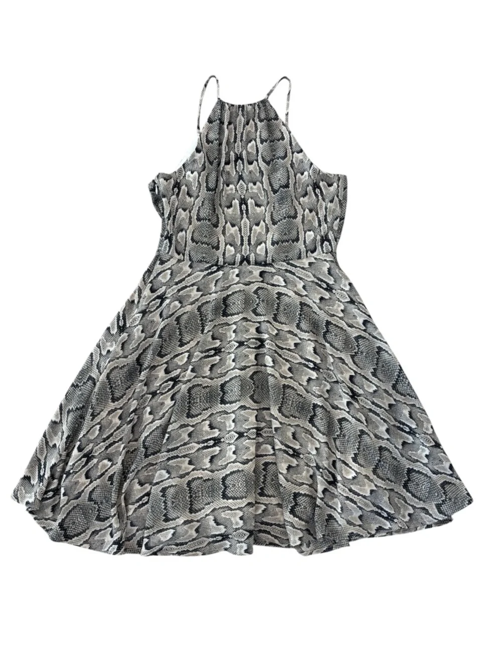 Express Snake Print Halter Fit & Flare Dress - Size 4 - Picture 4 of 11